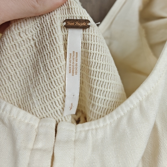 Free People Cheyenne Denim Mini Dress in Ivory Size Small - Picture 10 of 14